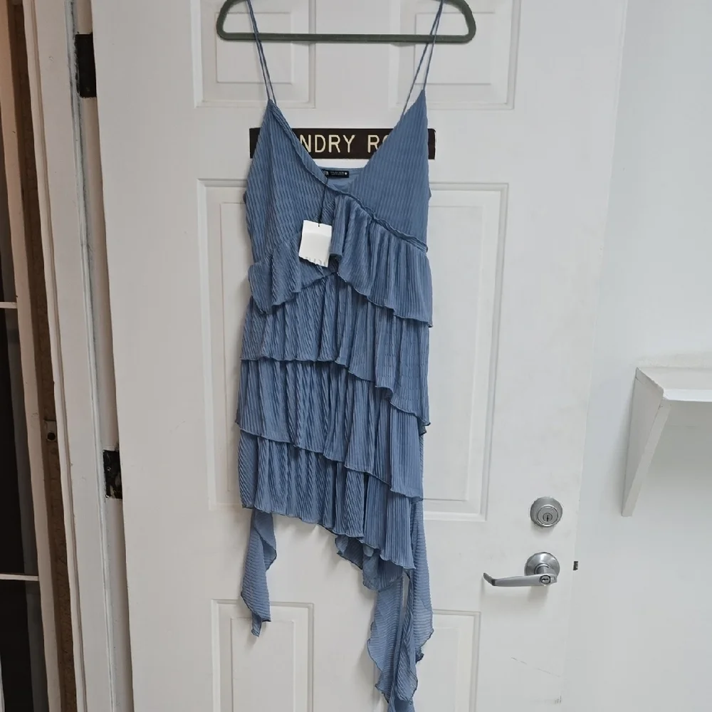 ZARA PLEATED ASYMMETRIC DRESS